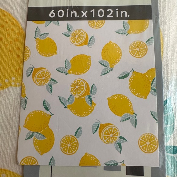 60 x 102 Peva Vinyl Heavy Tablecloth with‎ Flannel Backing Lemons - Picture 2 of 5